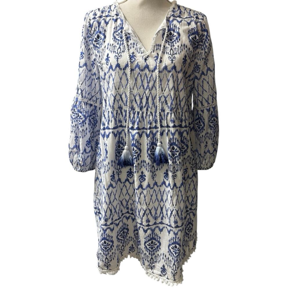 Tommy Bahama White Blue Dress Small - Picture 2 of 4